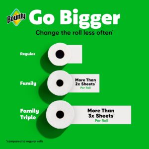 Bounty Quick Size Paper Towels family rolls in kitchen setting