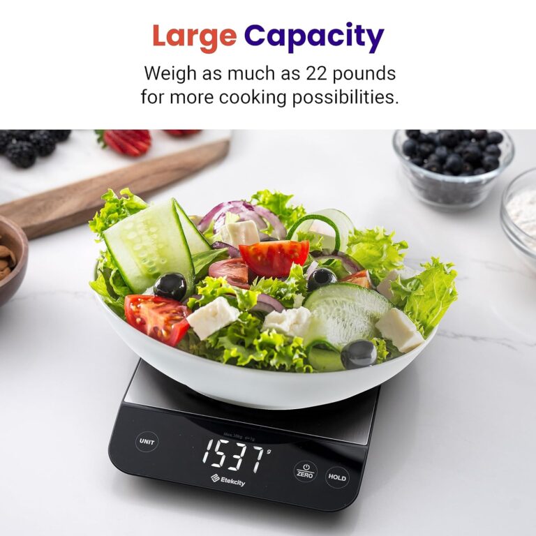 USB Type-C rechargeable port on Etekcity Digital Kitchen Scale – eco-friendly design