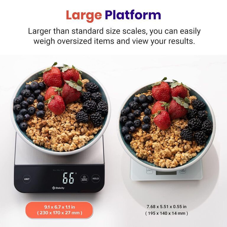 USB Type-C rechargeable port on Etekcity Digital Kitchen Scale – eco-friendly design