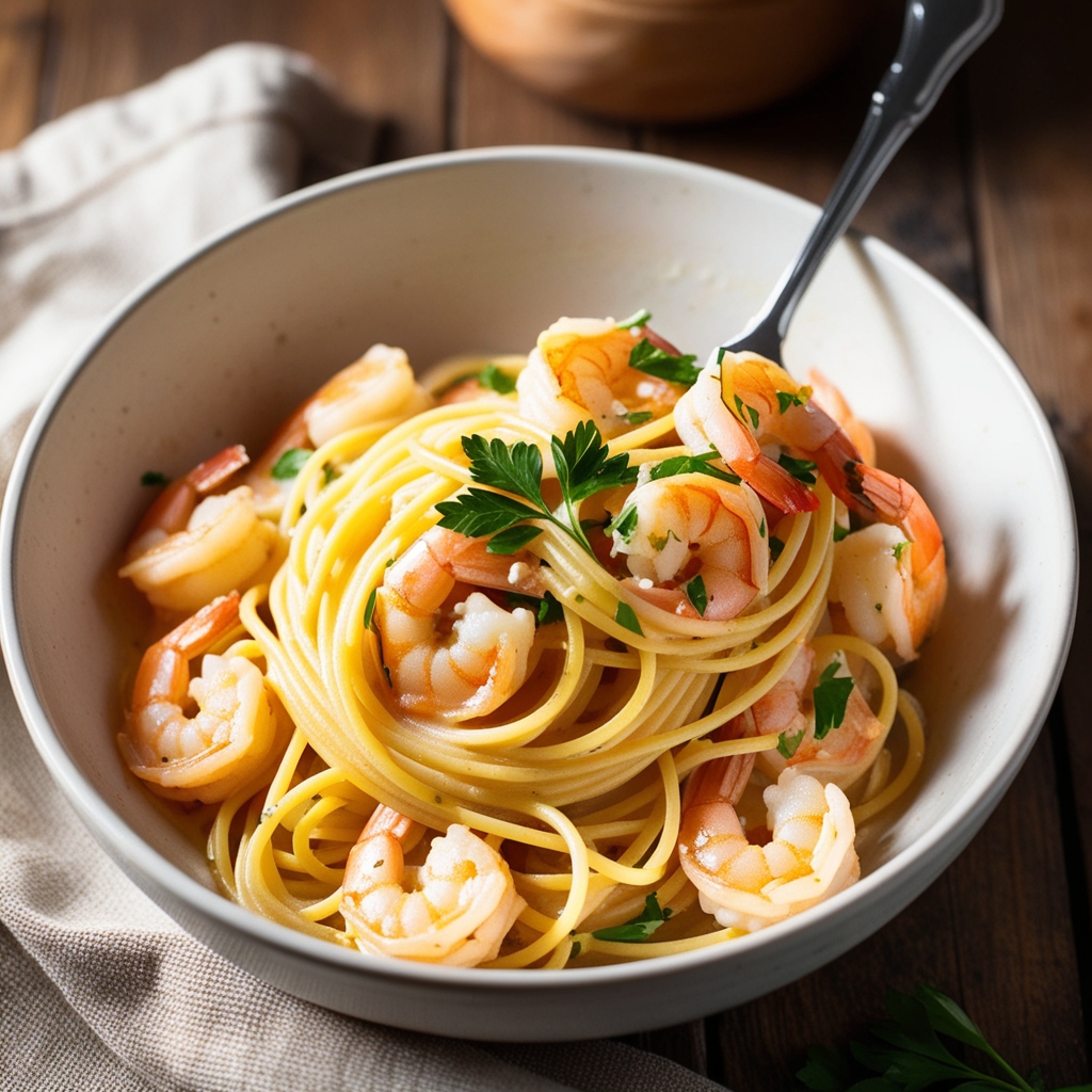 One-Pot Garlic Butter Shrimp Pasta 