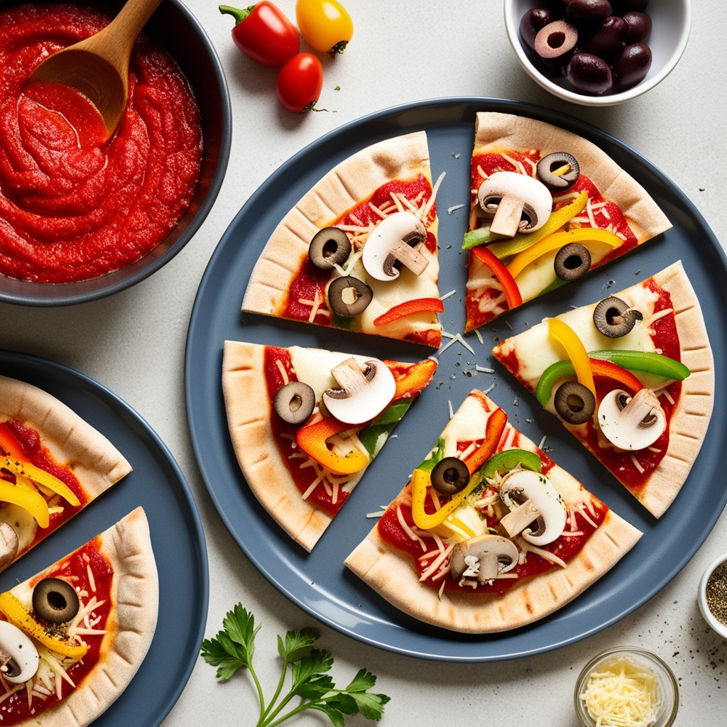 Veggie-Packed Pita Pizzas