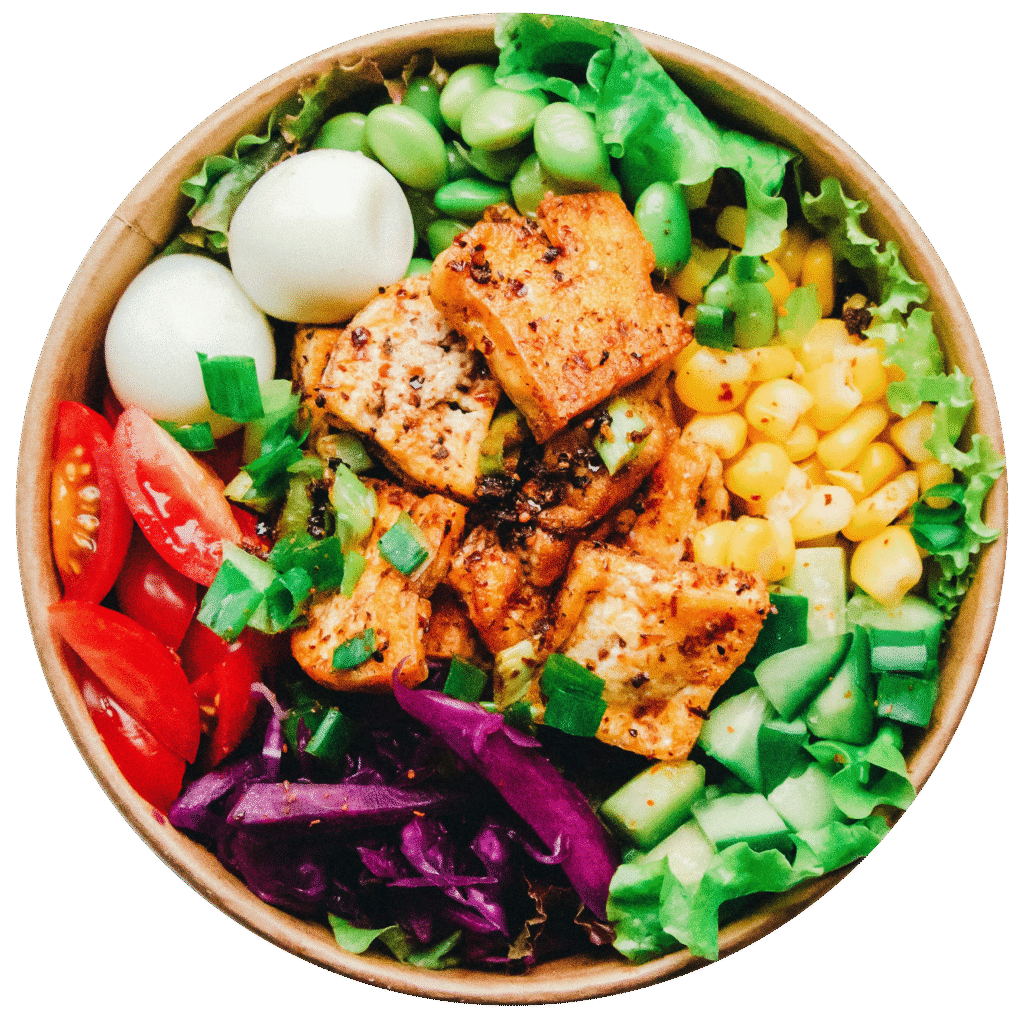 vegetable and meat on bowl